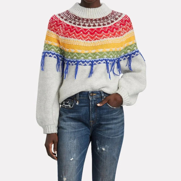 SAYLOR Payton Fair Isle Sweater Medium - Picture 6 of 6